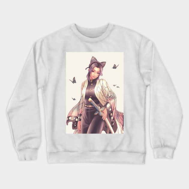 Kocho Shinobu Crewneck Sweatshirt by kotchiyuuki